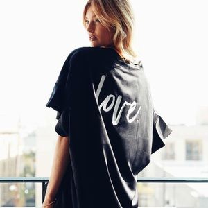 Victoria’s Secret black satin kimono